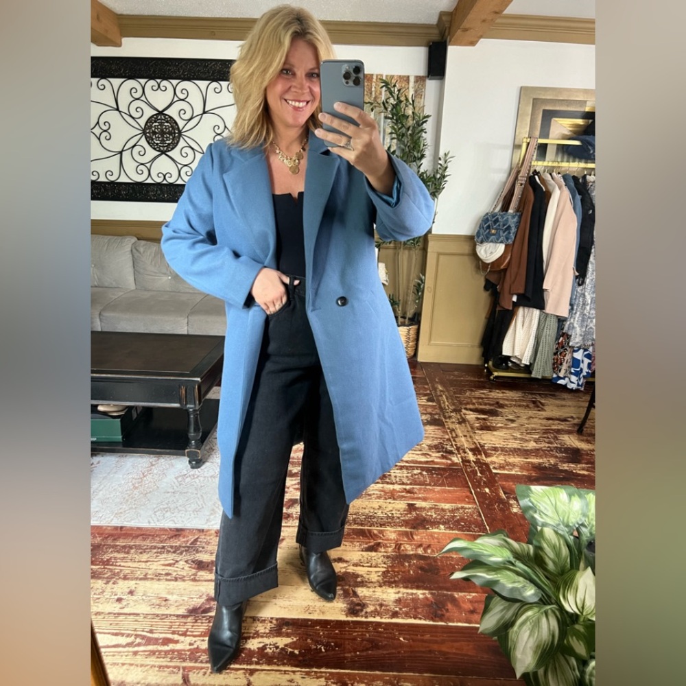 Size XL Women's Winter Wool Mid-Long Coat Notch Lapel Single-Breasted Trench